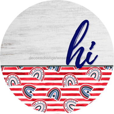 Patriotic Door Hanger Hi Dco - 01453 - Dh 18’ Round Wood